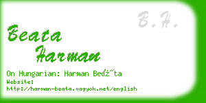 beata harman business card